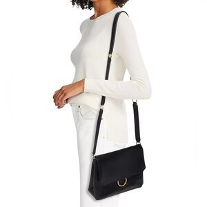 Smooth Vegan Leather Crossbody Bag Black